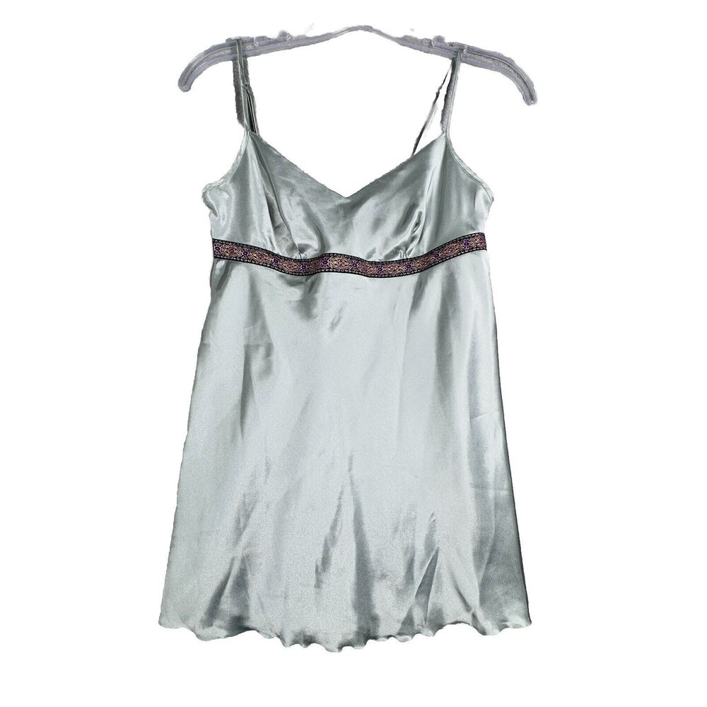 LA Intimates Dress Womens Small Shimmer Blue Babydoll Chemise Lingerie‎ Vintage